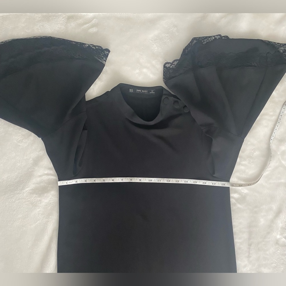 Zara Basic Collection Black Bell Sleeve Dress. - image 7